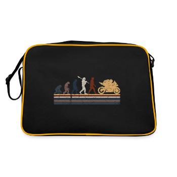 Motorcycle Evolution Vintage Shadow Biker - Retro Tasche - Schwarz/Gold - Hinten