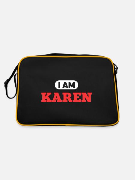 Karen Name Spruch für stolze Karens - Retro Tasche - Schwarz/Gold - Hinten