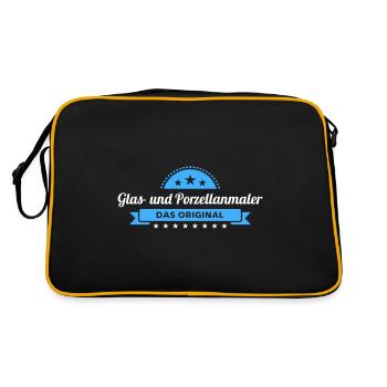 Glas- Porzellanmaler Design für stolze Handwerker - Retro Tasche - Schwarz/Gold - Hinten