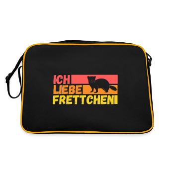 Ich Liebe Frettchen - Retro Tasche - Schwarz/Gold - Hinten