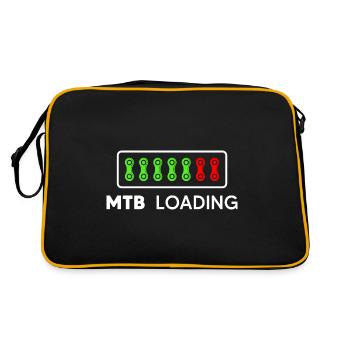 MTB Fahrrad-AKKU Fahrradkette Mountainbike - Retro Tasche - Schwarz/Gold - Hinten