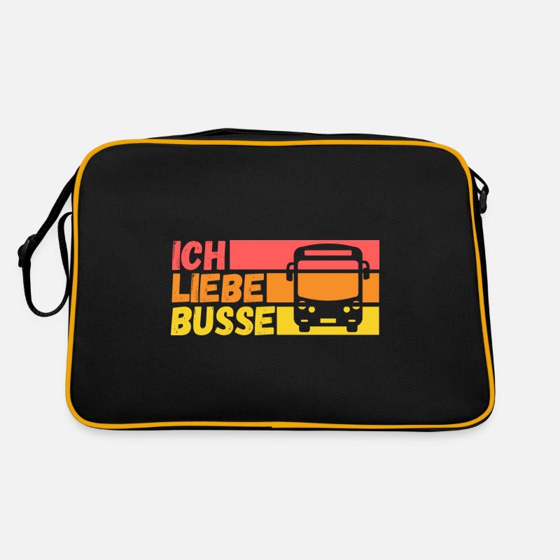 Busfahrer Bus - Retro Tasche - Schwarz/Gold