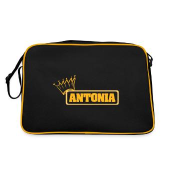 Gift idea for Antonia Surname First name - Retro Bag - black/gold - Back