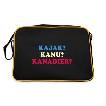 kajak kanu kanadier paddeln im Fluß - Retro Tasche - Schwarz/Gold - Hinten