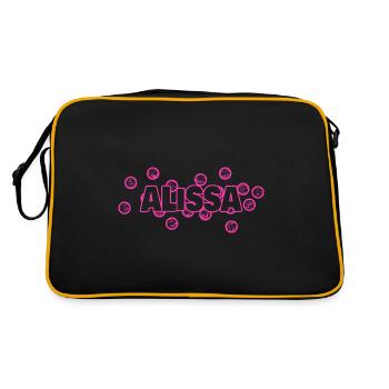 Alissa - Retro Tasche - Schwarz/Gold - Hinten