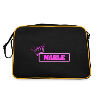 Geschenk für Marle - Retro Tasche - Schwarz/Gold - Hinten
