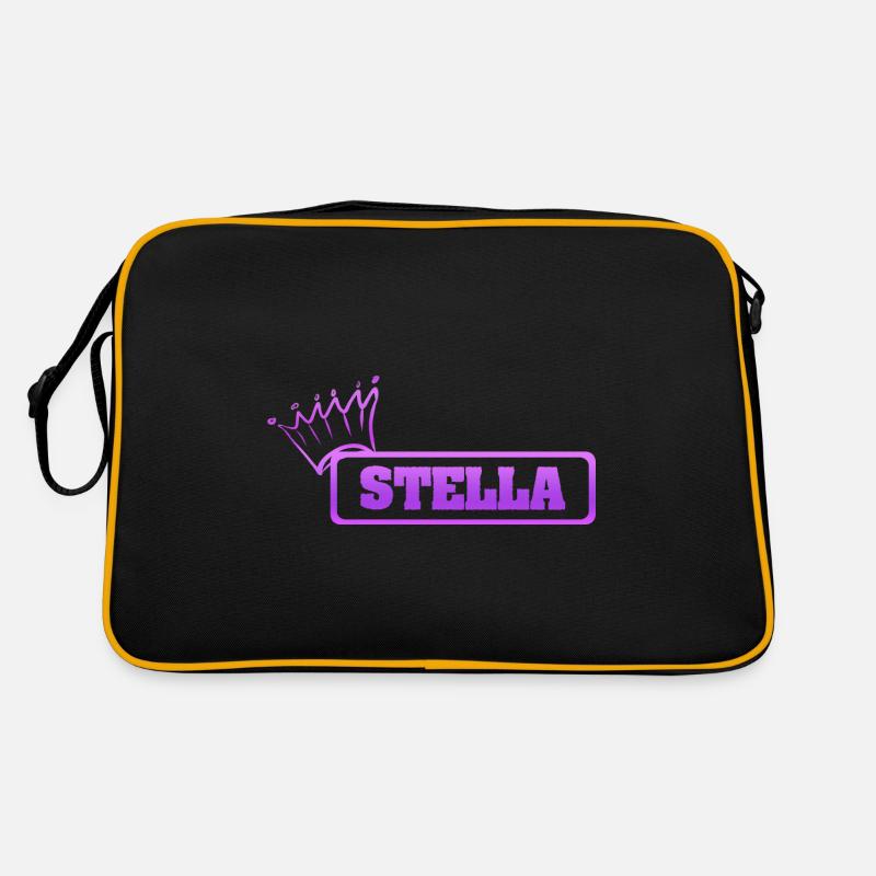 Stella - Retro Tasche - Schwarz/Gold