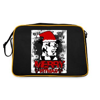 Christmas Pitbull Dog Dogs Love Dog Gift - Retro Bag - black/gold - Back