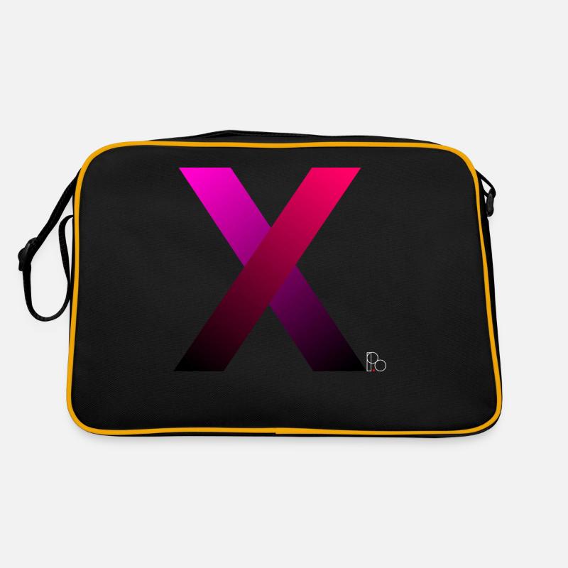 Buntes X - Retro Tasche - Schwarz/Gold