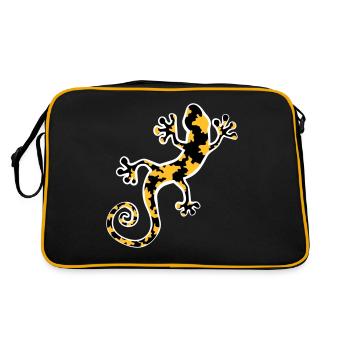 Yellow and black spotted leopard gecko - Retro Bag - black/gold - Back