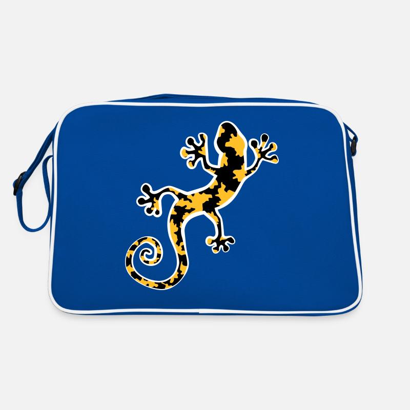 Gecko léopard tacheté jaune et noir Sac Retro