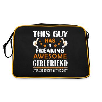 Idée cadeau drôle de petit ami ce gars a un super - Sac Retro - noir/or - Dos