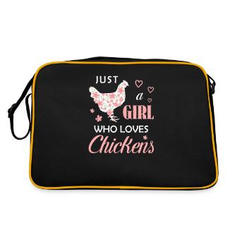 Juste une fille qui aime les poulets Poulet Fleurs loin - Sac Retro - noir/or - Dos