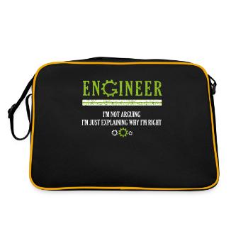 Engineer I'm Not Arguing Engineers Fun Christmas E - Retro Bag - black/gold - Back