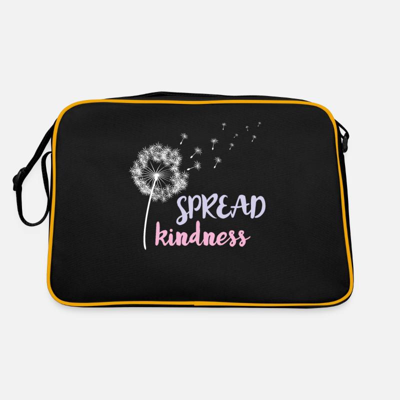 Kindness Message Kindness Quote Choose Kind For Te - Retro Bag - black/gold