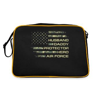 Mari Papa Protecteur Héros Vétéran de l'US Air Force - Sac Retro - noir/or - Dos