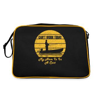 Can't Work Today My Arm is in A Cast Funny Fishing - Retro Bag - black/gold - Back