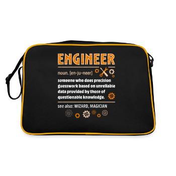 Engineer Definition Funny Engineering Nerdy Scienc - Retro Bag - black/gold - Back
