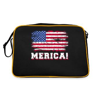 4 juillet Jour de la commémoration de l'Indépendance USA Flag Pat - Sac Retro - noir/or - Dos