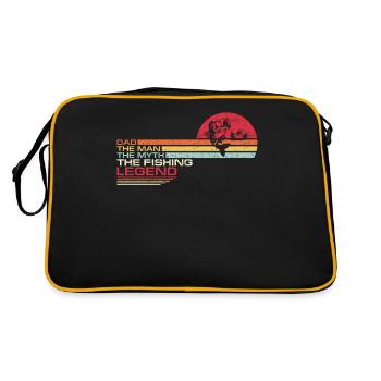 Vintage Bass Fishing Dad Man The Myth Fisherman Le - Sac Retro - noir/or - Dos