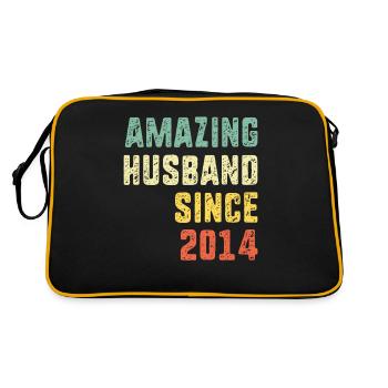 Amazing Husband Since 2014 Retro 6 Years Wedding A - Retro Bag - black/gold - Back