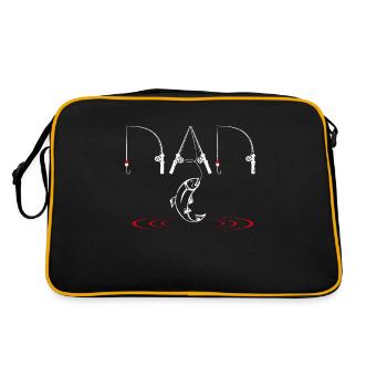 Papa pêche pêcheur papa cannes à pêche papas chri - Sac Retro - noir/or - Dos