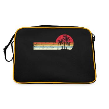 Palmier Style rétro Plage tropicale Océan Pacifique - Sac Retro - noir/or - Dos