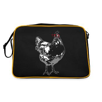 Poussin mignon de lunettes ferme de poules de poulet d'arrière-cour drôle - Sac Retro - noir/or - Dos