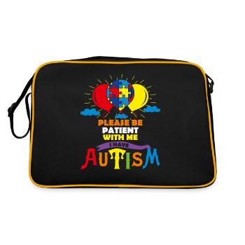 Cute Autism Balloons Please Be Patient With Me I H - Retro Bag - black/gold - Back