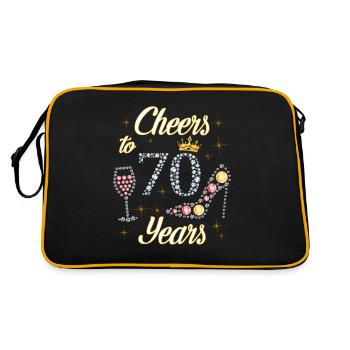 Prost auf 70 Jahre 1950 70. Geburtstag Diamanten und - Retro Tasche - Schwarz/Gold - Hinten