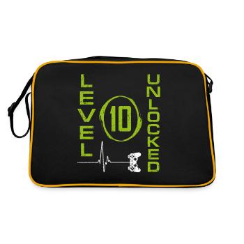 10 Years Old Gamer Boy Level 10 Unlocked 10th Birt - Retro Bag - black/gold - Back