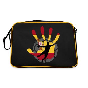 Cadeau de handball de joueur de handball d'Espagne - Sac Retro - noir/or - Dos