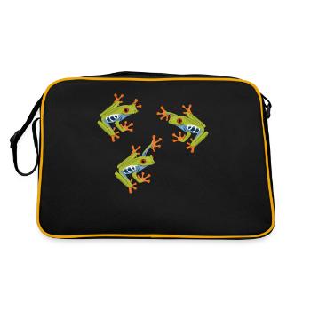 Frog roach tree frog frogs - Retro Bag - black/gold - Back