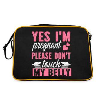 yes i m pregnant please don t touch my belly - Retro Bag - black/gold - Back