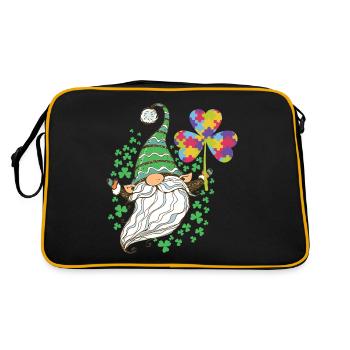 Autism Awareness Gnomes Shamro ... Autism Awareness - Retro Bag - black/gold - Back