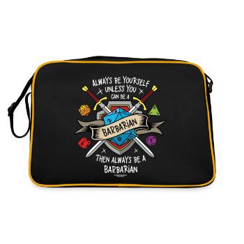 Sei immer du selbst, es sei denn, du kannst ein Barbar sein - Retro Tasche - Schwarz/Gold - Hinten