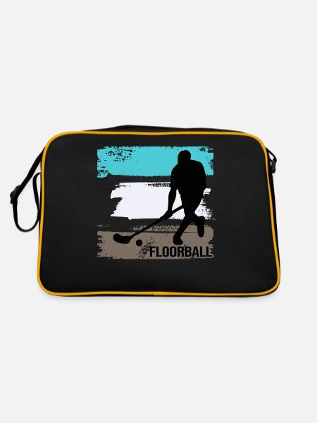 floorball floorballteam floorball player floorball player floorball - Retro Bag - black/gold - Back