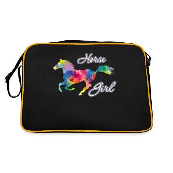 Horse Girl Country Woman Girl HorseBack Rider - Sac Retro - noir/or - Dos