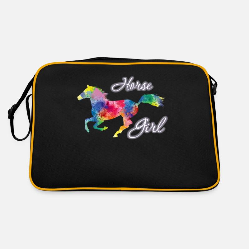 Pferd Mädchen Landfrau Mädchen Reiter Retro Tasche