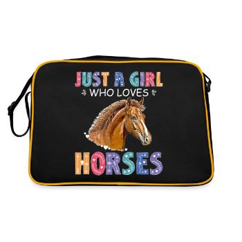 Horse Girl Country Woman Girl HorseBack Rider - Sac Retro - noir/or - Dos