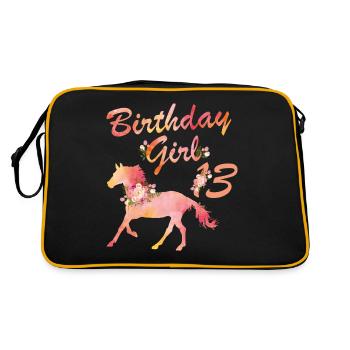 Horse Lover 13th Birthday For Girls Love Horses - Sac Retro - noir/or - Dos