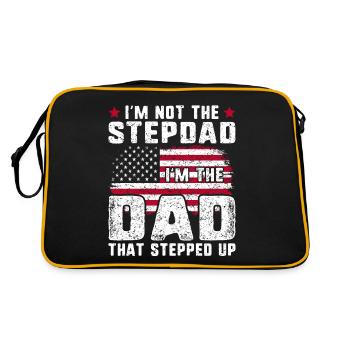 Dad That Stepped Up Stepdad USA Flag Stepfather - Retro Bag - black/gold - Back
