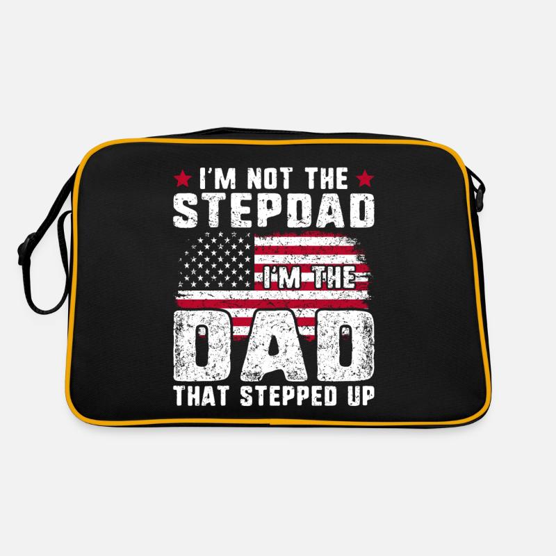 Dad That Stepped Up Stepdad USA Flag Stepfather Retro Bag