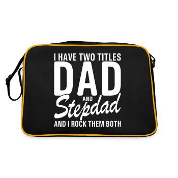 I Have Two Titles Dad And Step Dad Cool For - Retro Bag - black/gold - Back