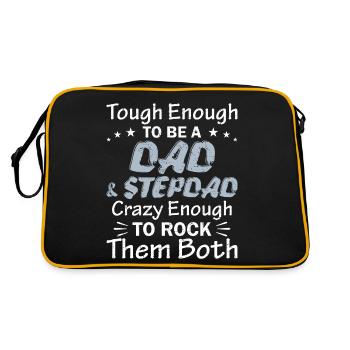 Dad Stepdad Funny Fathers Day Birthday Step - Retro Bag - black/gold - Back