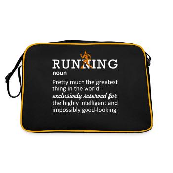 Running Funny Definition Marathoner 5k Marathon - Retro Tasche - Schwarz/Gold - Hinten