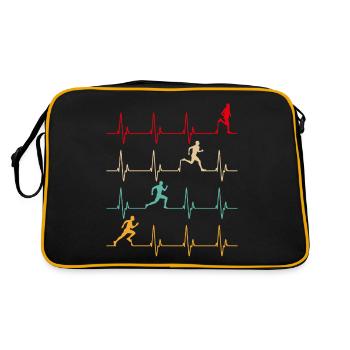 Running Papa liebt es, coole Marathonläufer zu laufen - Retro Tasche - Schwarz/Gold - Hinten