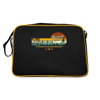 Marathonläufer Retro Lustiges Laufen für Papa Trainer - Retro Tasche - Schwarz/Gold - Hinten