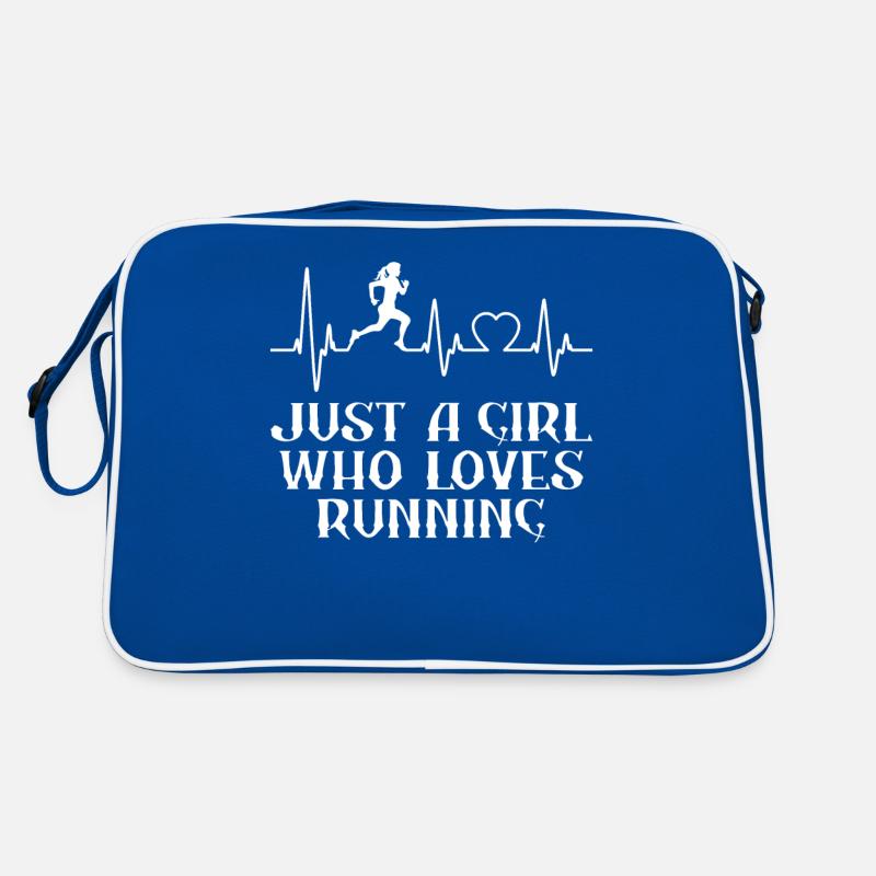 Marathonläuferin Mädchen Herzschlag Nur ein Mädchen, das Retro Tasche