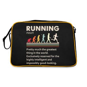 Running Evolution Lustige Definition für Läufer - Retro Tasche - Schwarz/Gold - Hinten